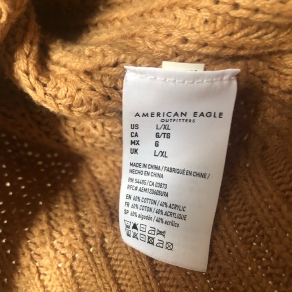 ❤️American Eagle Oversized Ribbed Mock Neck Sweater Long Line - Picture 9 of 10
